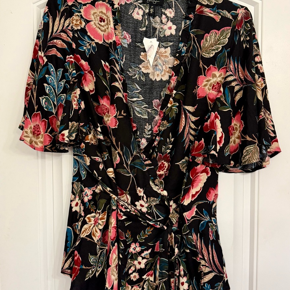 Jessica Simpson Floral Wrap Blouse